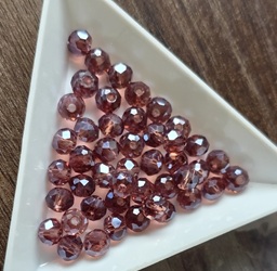 Aubergine purple-pearl shine coating facetkraal 6*4mm