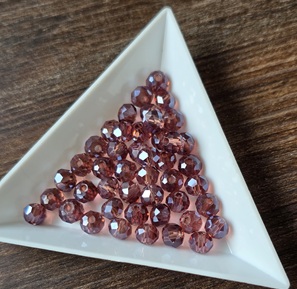 Aubergine purple-pearl shine coating facetkraal 4*3mm (5st)