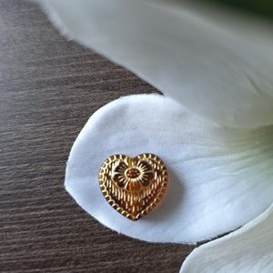 Hart cognac bruin – goud 16*18mm