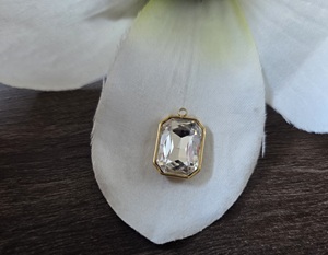 Crystal/goud rechthoek 18*12mm