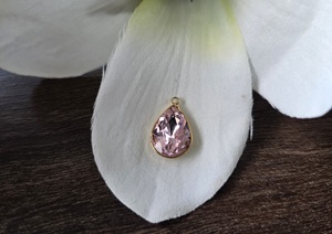 Pink/goud 1\druppe; 17*11mm