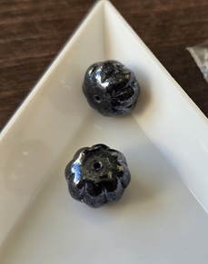 Zwart shiny pompoen kraal 11*8mm