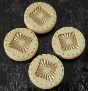 Offwhite - goud disc met vierkant 15mm