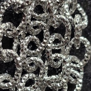 Bewerkte schakelketting 19*15mm zilverkleur aluminium (10cm)