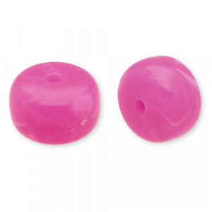 Donker roze-wit disc 9,5*14,5mm