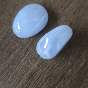 Blauw-marble nugget/eivormig 18,5*13mm