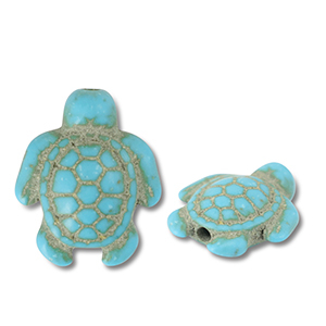 Schildpad turquoise blue 17*14mm