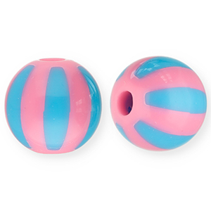 Roze-lichtblauw gestreept 12mm
