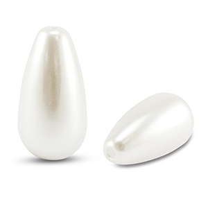 Imitatie zoetwaterparel druppel White 19*10mm (Ø0,7mm)