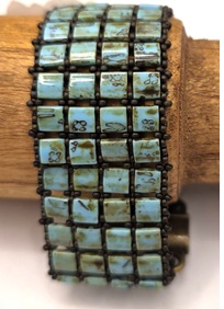 Turquoise met brons 16cm